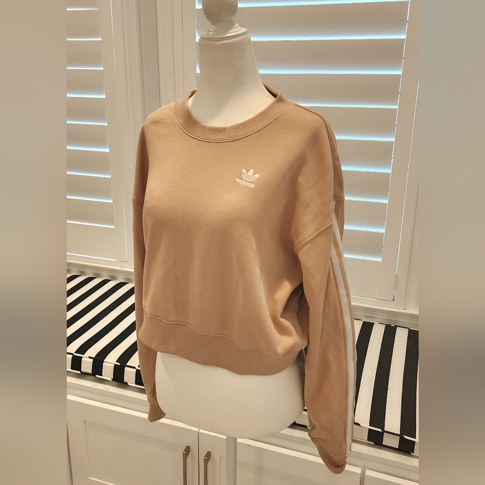 Adidas Beige Basic Crew Neck Sweatshirt - image 6